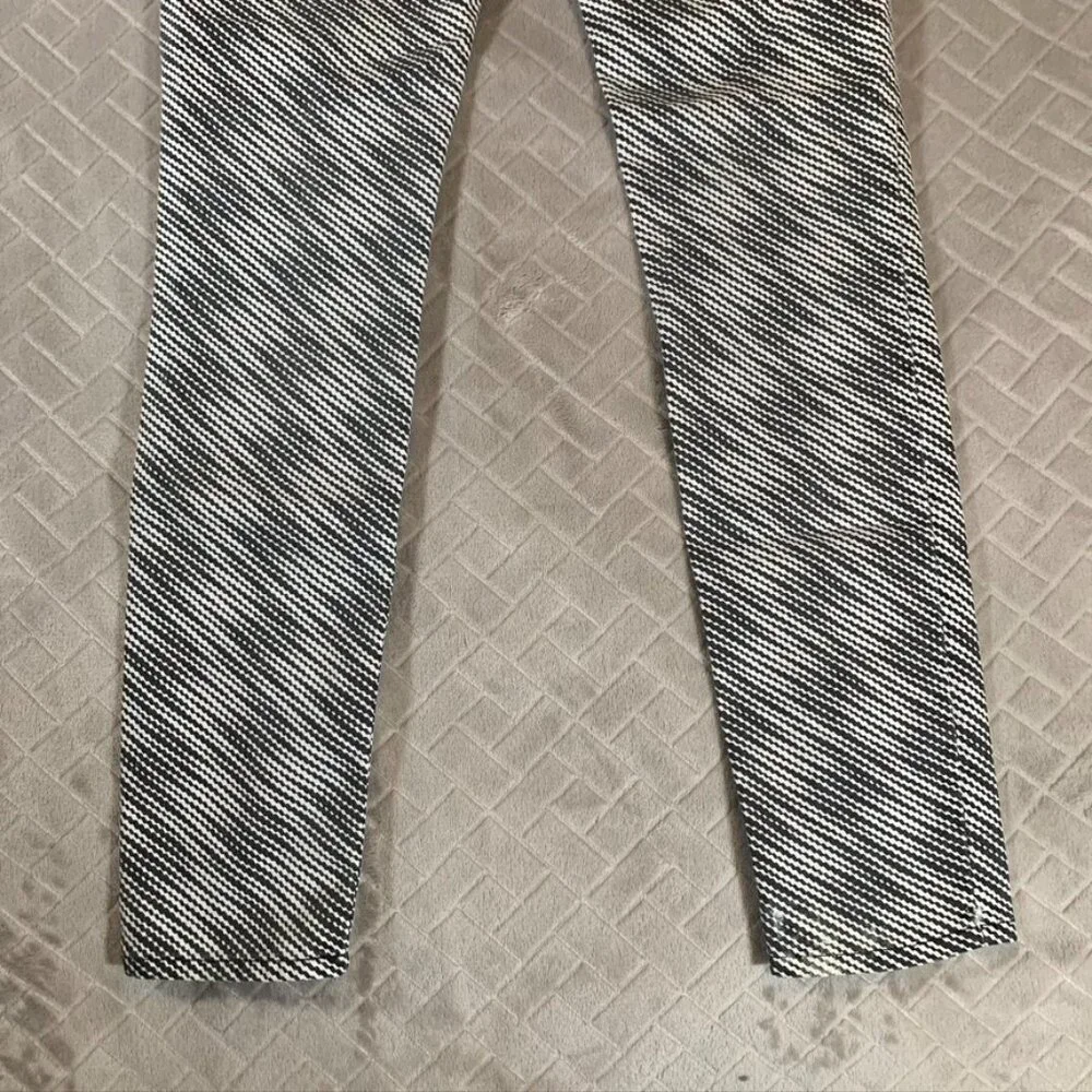 Armani Exchange Womens 26 Denim Jeans Black White Abstract Super Skinny Mid Rise